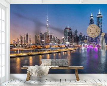 Dubai Water Canal and the skyline of Dubai by Rene Siebring