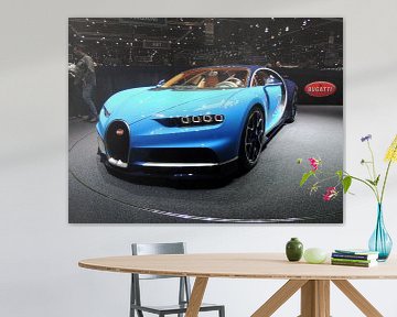 Bugatti Chiron in blauw supercar