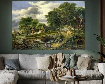 Digitally restored. Landscape, Julien Joseph Ducorron, digitally restored by Lars van de Goor