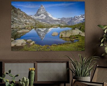 Meertje met reflectie van de Matterhorn in Zwitserland van Gerard Van Delft