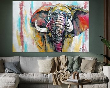 Elefant von Vrolijk Schilderij