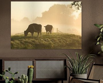 Koeien in de mist. van Sander van der Werf