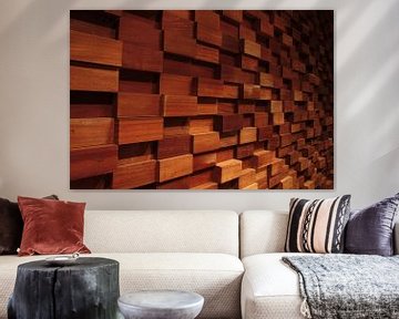 Abstracte houten wanddecoratie van Jelle Ursem