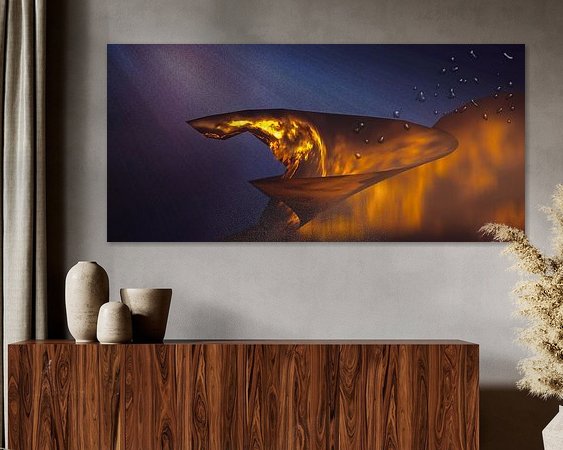 Voorbeeld van het werk in een kamer