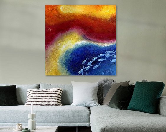 Voorbeeld van het werk in een kamer