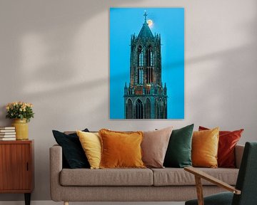 Domtoren with full moon by Wouter Mesker