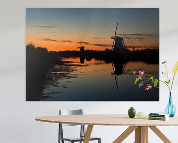 After sunset in Kinderdijk sur Martin Van der Pluym