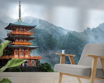 Pagoda in Nachisan along the pilgrim path Kumano Kodo in Japan by Ralph Rozema