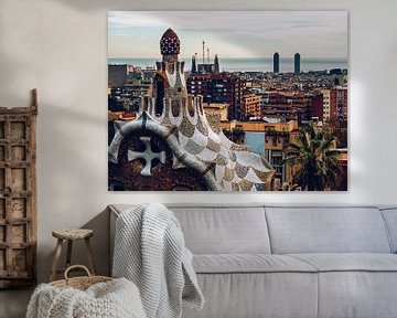 Barcelona Skyline van Alexander Voss