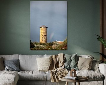 Watertoren van Domburg met regenboog von Erik Wouters
