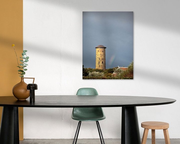 Sfeerimpressie: Watertoren van Domburg met regenboog van Erik Wouters