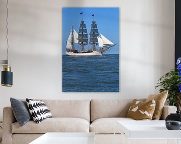 Klassisches Segelschiff der Dreimastbarque Artemis, das auf das Waddensea segelt von Sjoerd van der Wal Fotografie