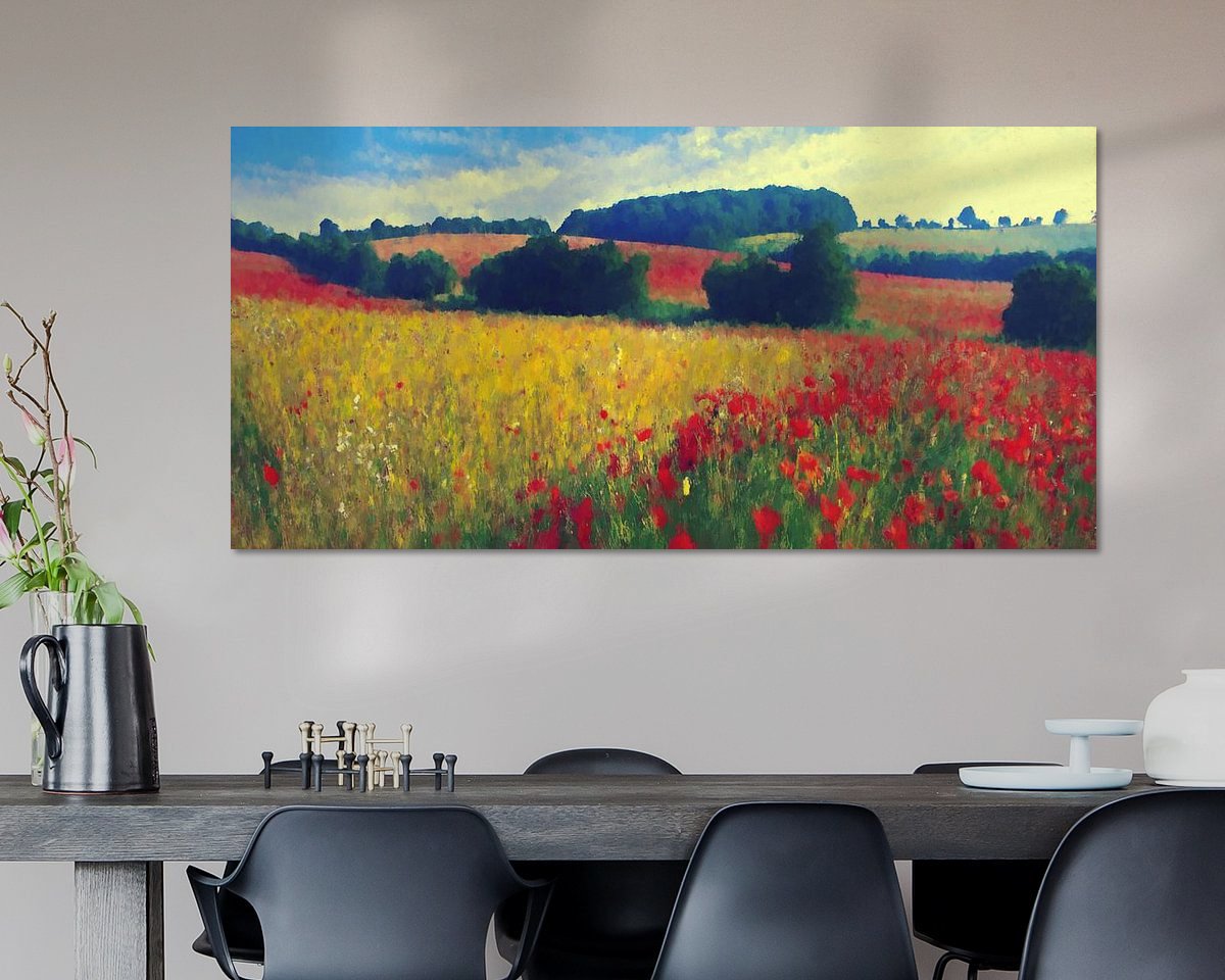 Voorbeeld van het werk in een kamer