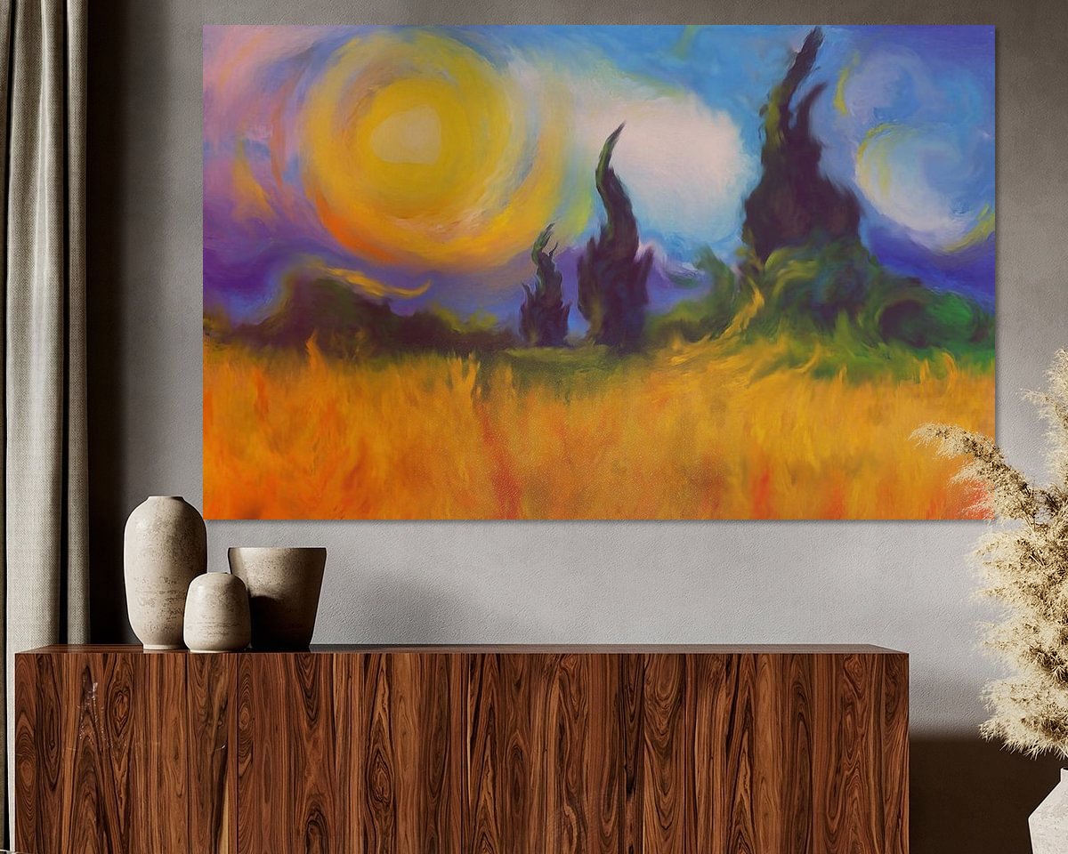 Voorbeeld van het werk in een kamer