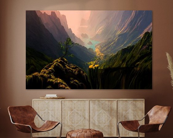 Voorbeeld van het werk in een kamer