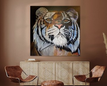 Tijger, tiger,  tiger, tigre, schilderij, van sandra de jong