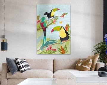 Vogels in jungle van Karin van der Vegt