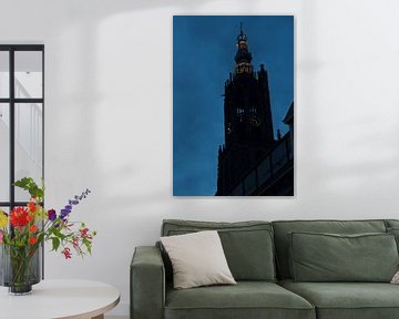 Silhouet Lieve vrouwe toren in Amersfoort