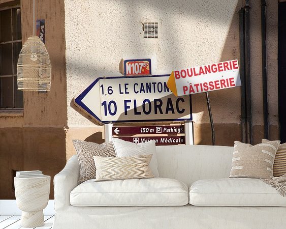 Voorbeeld van het werk in een kamer