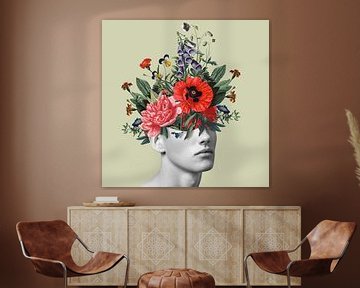 Selbstporträt mit Blumen 5