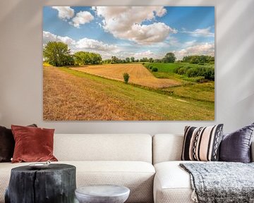 Bunte niederländische Landschaft mit faszinierend schönen Wolken