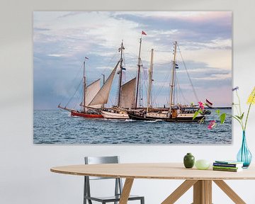 Windjammer on the Baltic Sea in Warnemuende, Germany by Rico Ködder