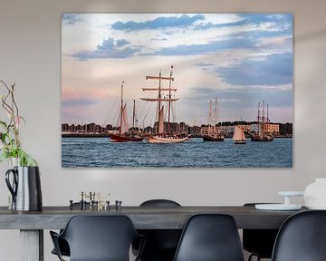 Windjammer on the Baltic Sea in Warnemuende, Germany by Rico Ködder