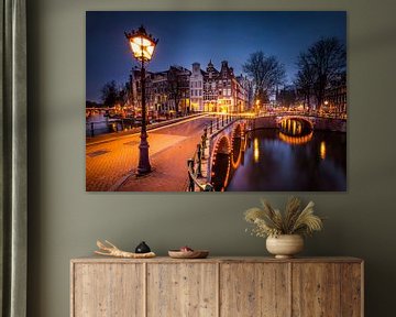 Keizersgracht Amsterdam by night van Juul Hekkens
