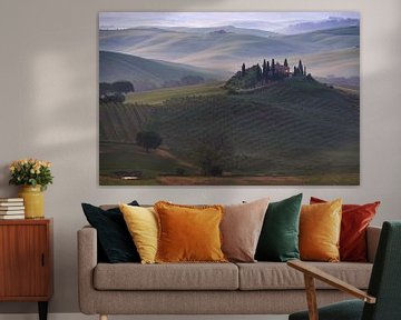 House in Tuscany in the morning fog by iPics Photography