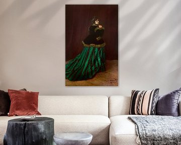 The woman in the green dress