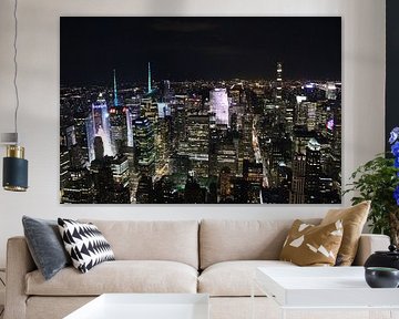 View of the New York skyline at night by Phillipson Photography