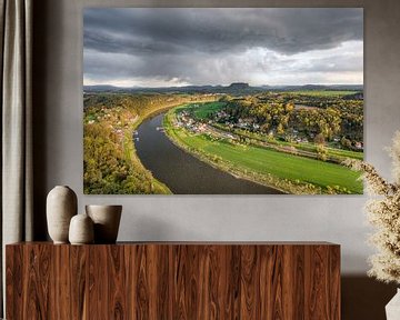 Thunderstorm in Saxon Switzerland van Michael Valjak