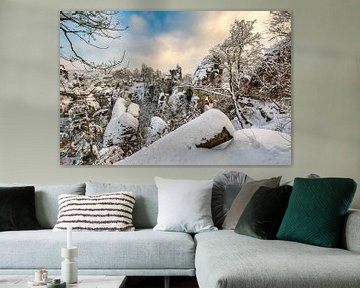 Winter in Saxon Switzerland van Michael Valjak