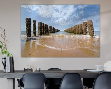 Die Wellenbrecher am Strand von Domburg, Zeeland von Martijn van der Nat