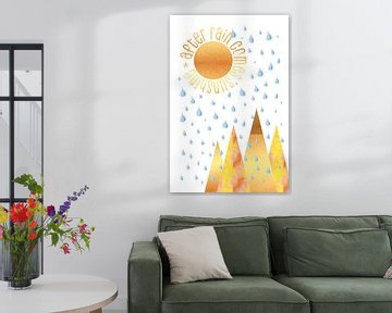 NAIVE GRAPHIC ART After rain comes sunshine by Melanie Viola