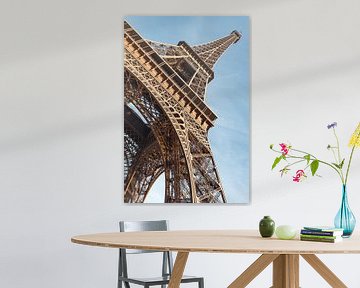 Eiffel tower in Paris against blue sky by Lorena Cirstea