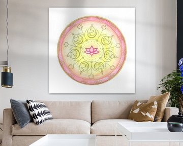 Mandala "Lotus Harmonie" handgemalt von Sylvia Polis