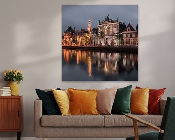 Haarlem: the Spaarne by night - close up. by Olaf Kramer