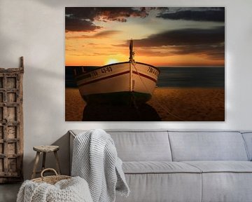 Das Boot im Sonnenuntergang von Monika Jüngling