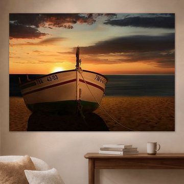 Das Boot im Sonnenuntergang