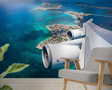 Sint Maarten van bovenaf met de KLM Boeing 747 van Dennis Janssen