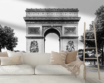 Arc de Triomphe, Parijs, Frankrijk/ zwart-wit van Lorena Cirstea