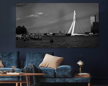 Erasmusbrug in Rotterdam, Nederland / Zwart en wit