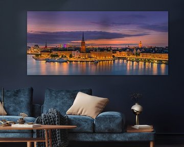 Zonsondergang in Stockholm van Henk Meijer Photography