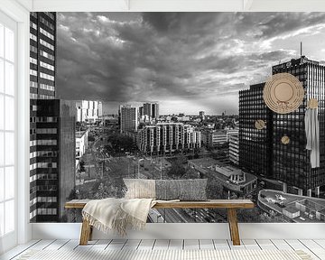 Churchillplein Rotterdam in zwartwit