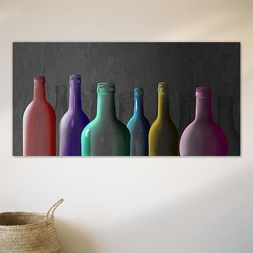 Bunte Glasflaschen von Monika Jüngling