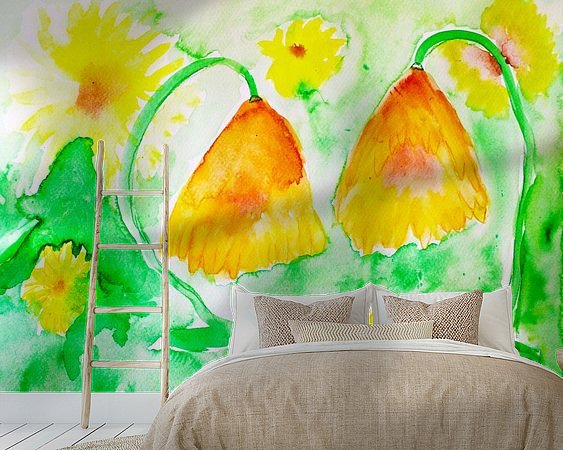 Voorbeeld van het werk in een kamer