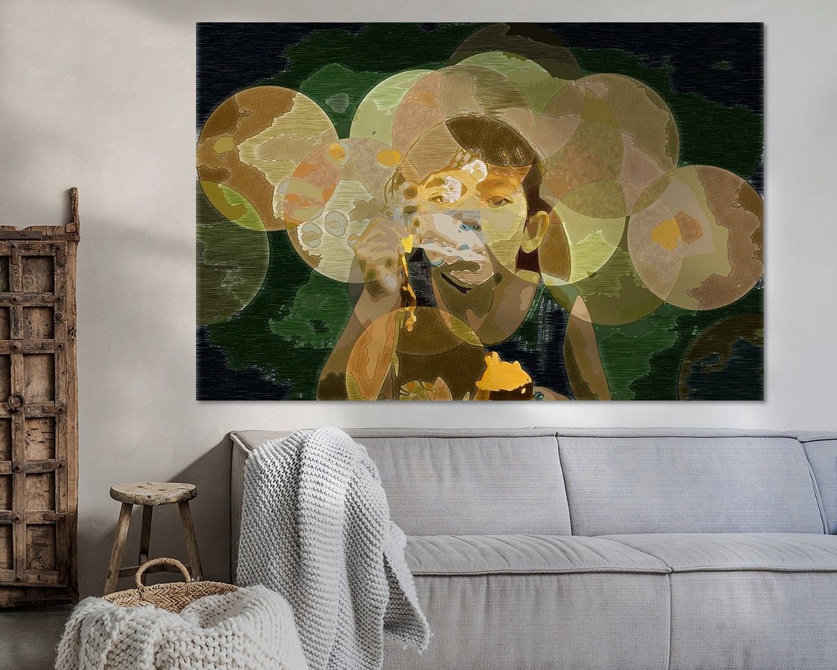 Voorbeeld van het werk in een kamer