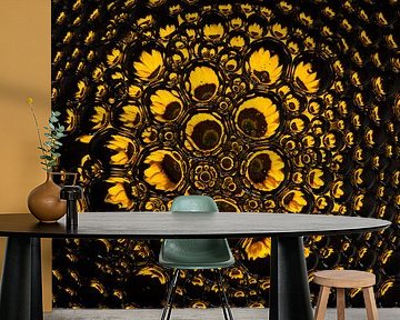 Sunflower in drops by Marjolijn van den Berg