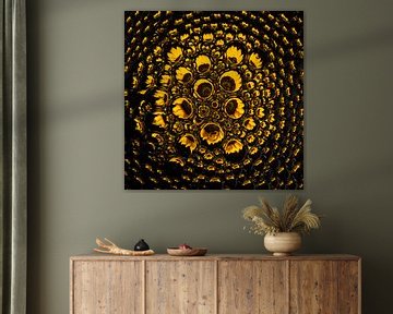Sunflower in drops by Marjolijn van den Berg